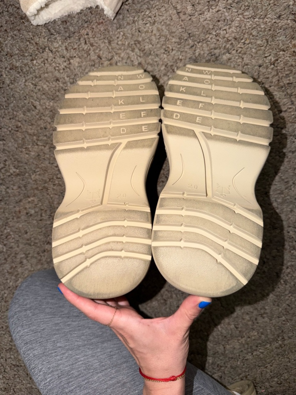 Naked Wolfe Beige Lace-Up Sneakers with Black Insole Logo - Picture 7 of 8